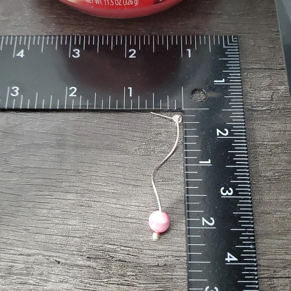 90s Baby Pink Moonstone Dangle‎ Earrings E1014